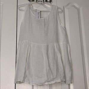 White linen oversized tank top 🤍